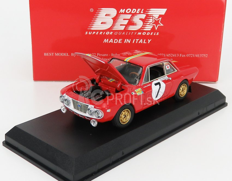 Najlepší model Lancia Fulvia Hf 1.3 Coupe N 7 Winner Rally Mediterranee 1969 H.kallstrom - J.gunnar 1:43 Red