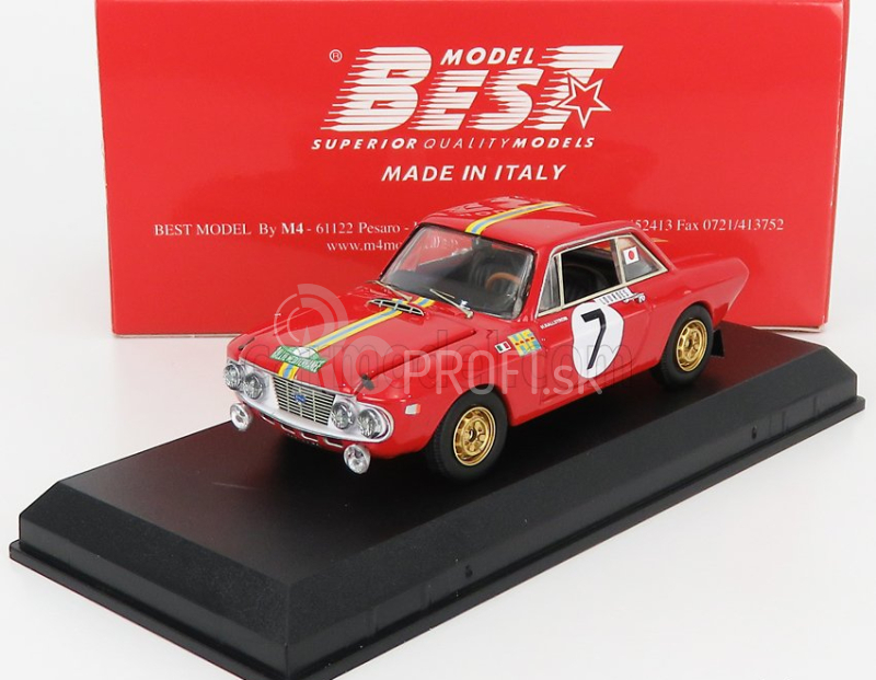 Najlepší model Lancia Fulvia Hf 1.3 Coupe N 7 Winner Rally Mediterranee 1969 H.kallstrom - J.gunnar 1:43 Red