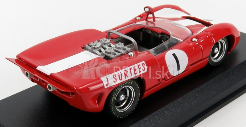 Najlepší model Lola T70 Mkii Spider N 1 Winner Brands Hatch Guard Trophy 1966 J.surtees 1:43 červená biela