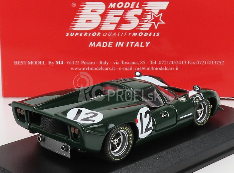 Najlepší model Lola T70 Mkiii Aston Martin 5.0l V8 Team Lola Racing N 12 24h Le Mans 1967 K.irwin - P.de Klerk 1:43 Zelená