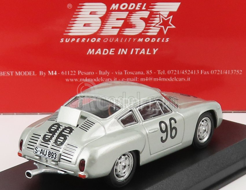 Najlepší model Porsche 356 Carrera Abarth N 96 Targa Florio 1961 Linge - Von Hanstein 1:43 Silver