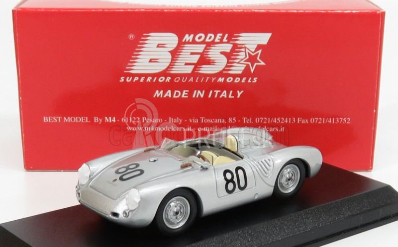 Najlepší model Porsche 550 Rs N 80 Targa Florio 1958 Scarlatti - Barth 1:43 Silver