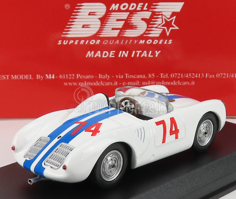 Najlepší model Porsche 550 Rs Spider N 74 Nassau Memorial Trophy Race 1958 D.sesslar 1:43 White Blue