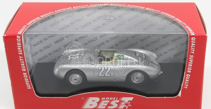 Najlepší model Porsche 550rs N 22 Víťaz 10h Messina 1958 Heinz - Strahle 1:43 Striebro