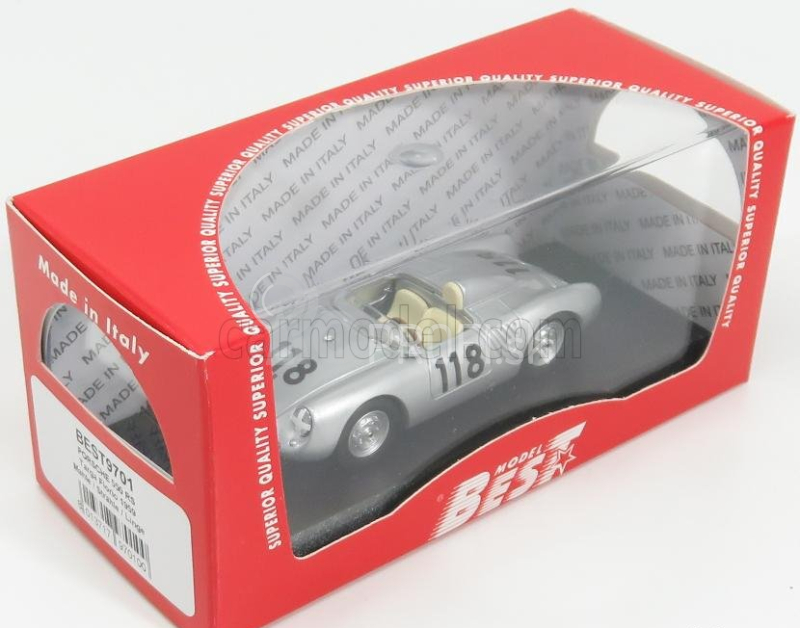 Najlepší model Porsche 550rs Spider N 118 2nd Targa Florio 1959 1:43 Silver