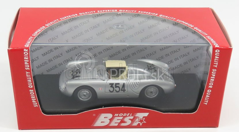 Najlepší model Porsche 550rs Spider N 354 Mille Miglia 1957 Heinz Schiller 1:43 Silver