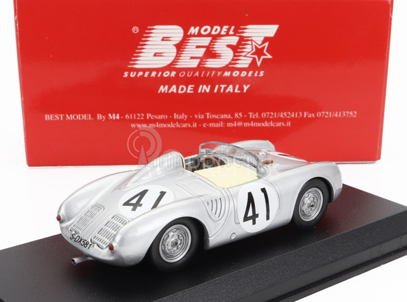 Najlepší model Porsche 550rs Spider Team Porsche K.g. N 41 12h Sebring 1958 Harry Schell - Wolfang Seidel 1:43 Silver