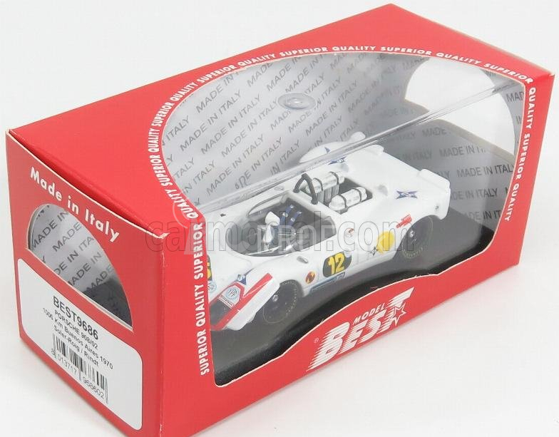 Najlepší model Porsche 908/02 N 12 2nd 1000km Buenos Aires 1970 Roig - Rindt 1:43 Biela