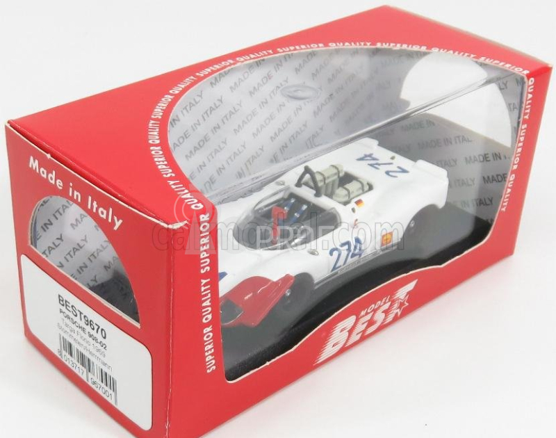 Najlepší model Porsche 908/02 N 274 3. Targa Florio 1969 Stommelen - Herrmann 1:43 Bielo-červená