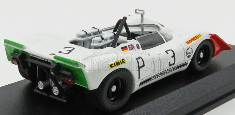 Najlepší model Porsche 908/02 N 3 3. 1000km Nurburgring 1969 Elford - Ahre 1:43 Biela Zelená Červená