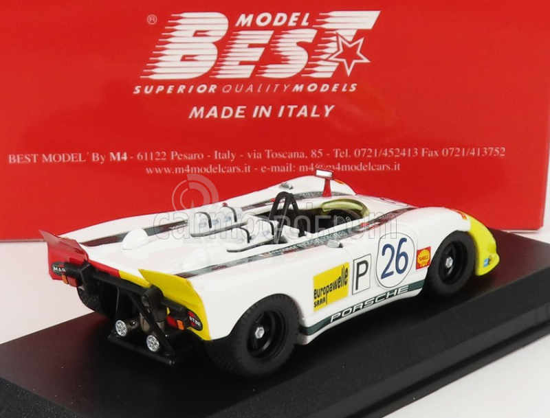 Najlepší model Porsche 908/2 Flunder Spider N 26 Targa Florio 1970 G.larrousse - R.lins 1:43 Biela červená žltá