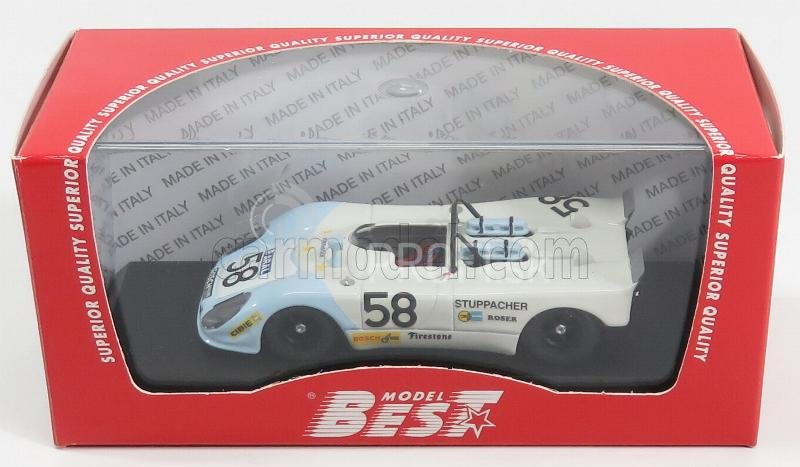 Najlepší model Porsche Flunder N 58 24h Le Mans 1972 Roser - Stuppacher 1:43 Biela svetlomodrá