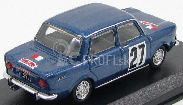 Najlepší model Simca Abarth 1150 4-dverový N 27 Rally De Franche-comte' 1967 1:43 Modrá