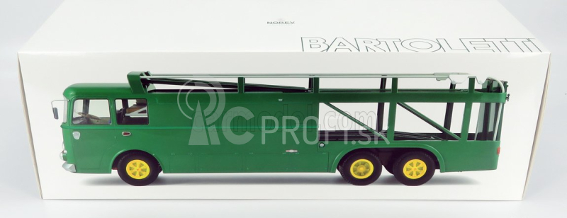 Norev Fiat Bartoletti 306/2 3-assi Truck Team David Piper Racing Car Transporter 1970 1:18 Zelená