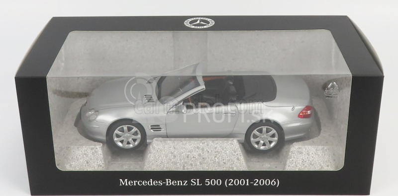 Norev Mercedes Benz Sl-class Sl500 (r230) Cabriolet 2003 1:18 Strieborný