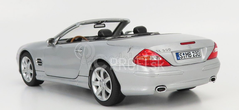 Norev Mercedes Benz Sl-class Sl500 (r230) Cabriolet 2003 1:18 Strieborný