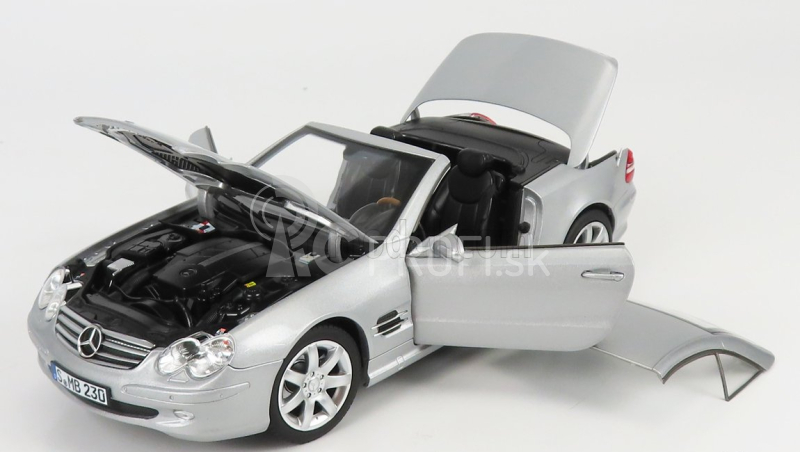 Norev Mercedes Benz Sl-class Sl500 (r230) Cabriolet 2003 1:18 Strieborný