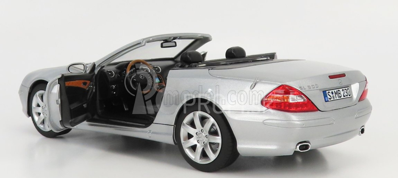 Norev Mercedes Benz Sl-class Sl500 (r230) Cabriolet 2003 1:18 Strieborný