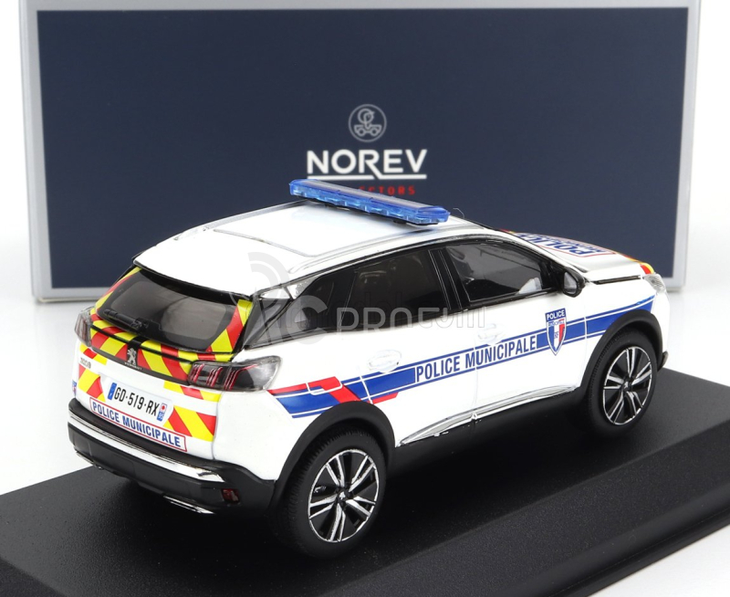 Norev Peugeot 3008 Police Municipale 2023 1:43 Biela modrá červená žltá