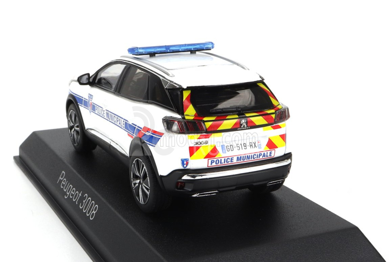 Norev Peugeot 3008 Police Municipale 2023 1:43 Biela modrá červená žltá