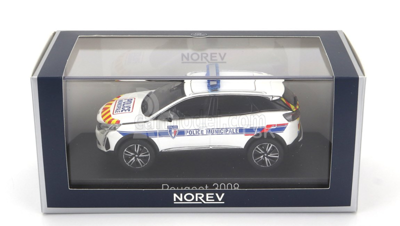 Norev Peugeot 3008 Police Municipale 2023 1:43 Biela modrá červená žltá