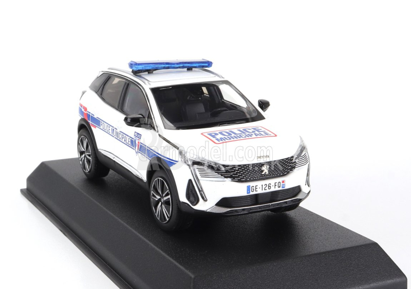 Norev Peugeot 3008 Police Municipale 2023 1:43 bielo modrá