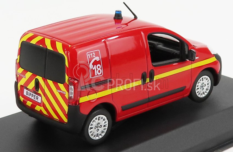 Norev Peugeot Bipper Van Hasičské auto 2009 1:43 Červeno-žltá