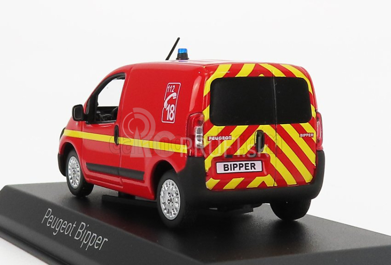 Norev Peugeot Bipper Van Hasičské auto 2009 1:43 Červeno-žltá