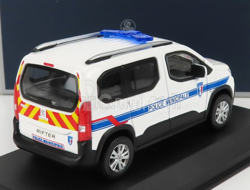 Norev Peugeot Rifter Police Municipale 2019 1:43 Biela modrá červená žltá