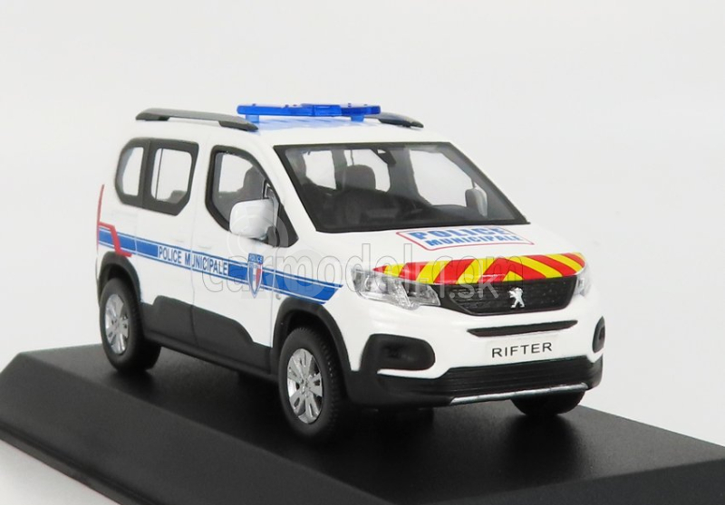 Norev Peugeot Rifter Police Municipale 2019 1:43 Biela modrá červená žltá