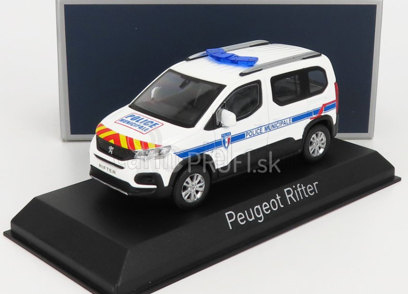 Norev Peugeot Rifter Police Municipale 2019 1:43 Biela modrá červená žltá