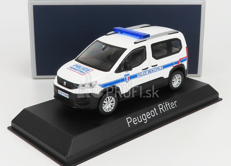 Norev Peugeot Rifter Police Municipale 2019 1:43 bielo modrá