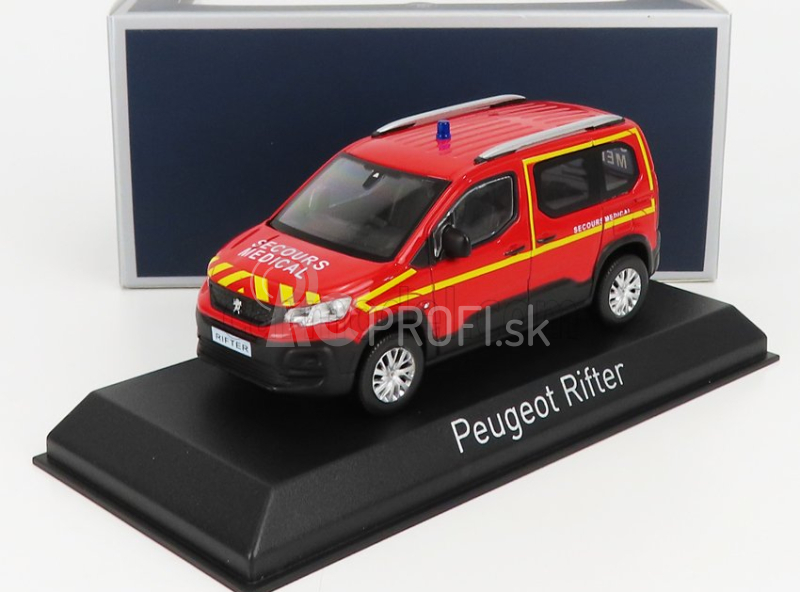 Norev Peugeot Rifter Pompiers Secours Medical 2019 1:43 Červeno-žltá