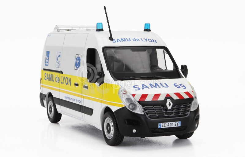 Norev Renault Master Van Samu De Lyon Ambulance 2014 1:43 Bielo-žltá