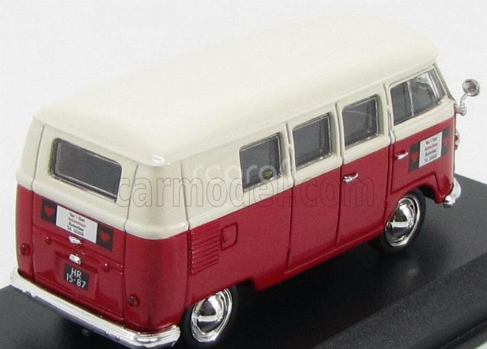 Norev Volkswagen T1 Minibus Autoverhuur Rotterdam 1958 1:43 Červená biela