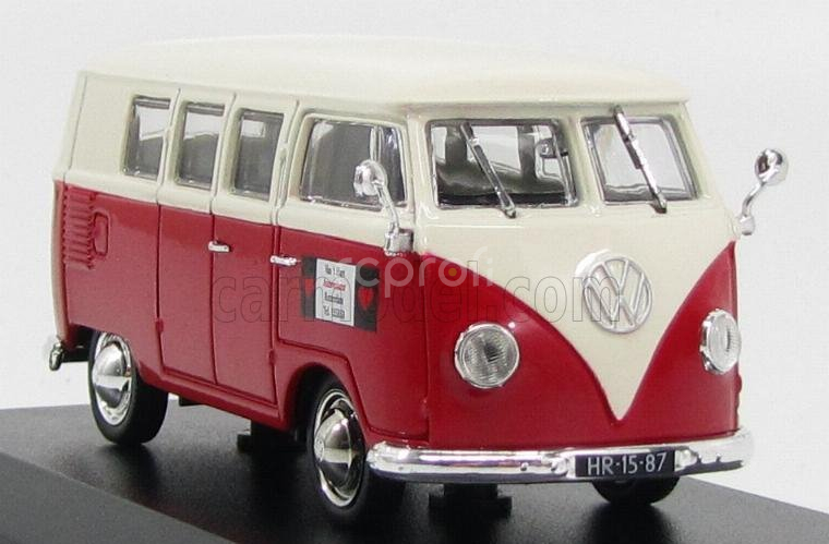 Norev Volkswagen T1 Minibus Autoverhuur Rotterdam 1958 1:43 Červená biela