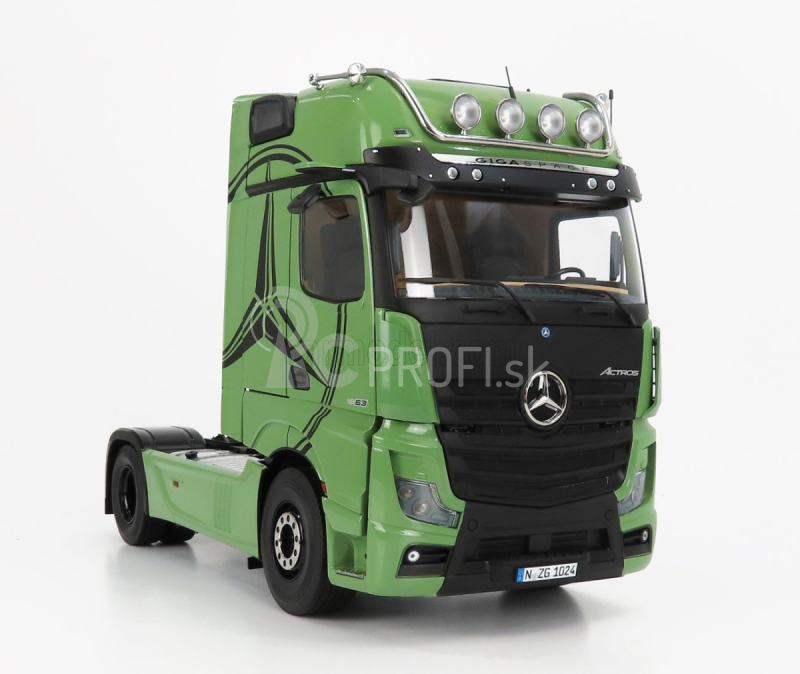 Nzg Mercedes Benz Actros 2 1863 Gigaspace 4x2 zrkadlový ťahač 2-assi 2018 1:18 olivovo zelená