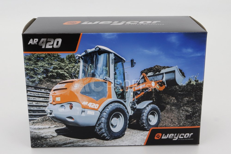 Nzg Weycor Ar420 Ruspa Gommata - Škrabací traktor - kolesový nakladač 1:50 oranžovo šedý