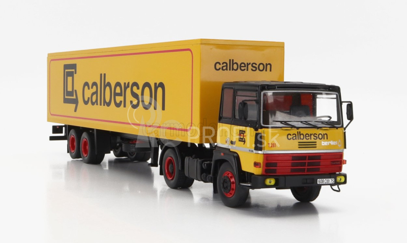 Odeon Berliet Tr280 Truck Telonato Calberson 1978 1:43 žltá čierna červená