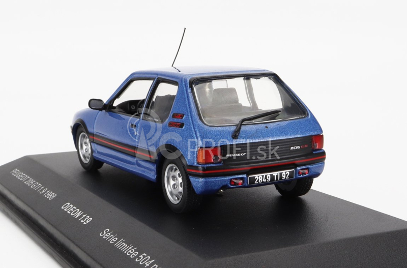 Odeon Peugeot 205 Gti 1.9 1988 1:43 Light Blue Met