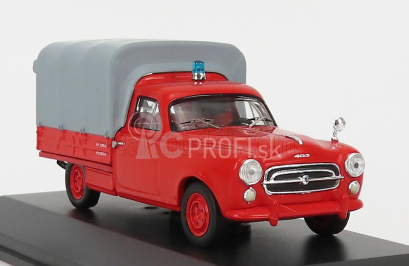 Odeon Peugeot 403 Pick-up Uzavretý Sapeurs Pompiers 1967 1:43 Červená sivá