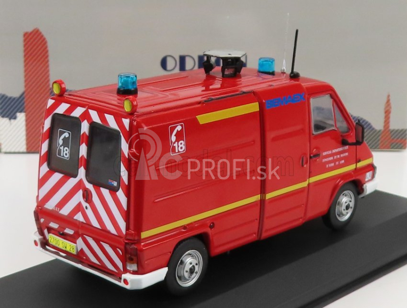 Odeon Renault Master T30d Van Vsr Bemaex Sapeurs Pompiers 1981 1:43 červená