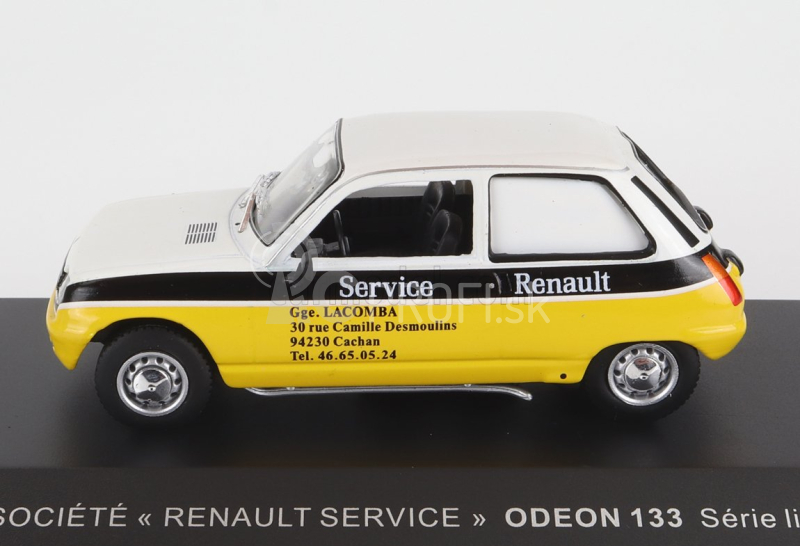 Odeon Renault R5 Societe Renault Service 1973 1:43 Biela žltá čierna