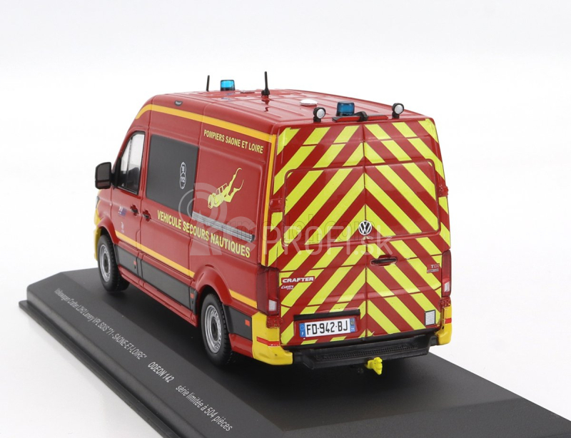 Odeon Volkswagen Krafter L2h2 Lanery Vpl Sdis 71 Saone Et Loire Vehicule Secours Nautiques Sapeurs Pompiers 2020 1:43 Červeno-žltá