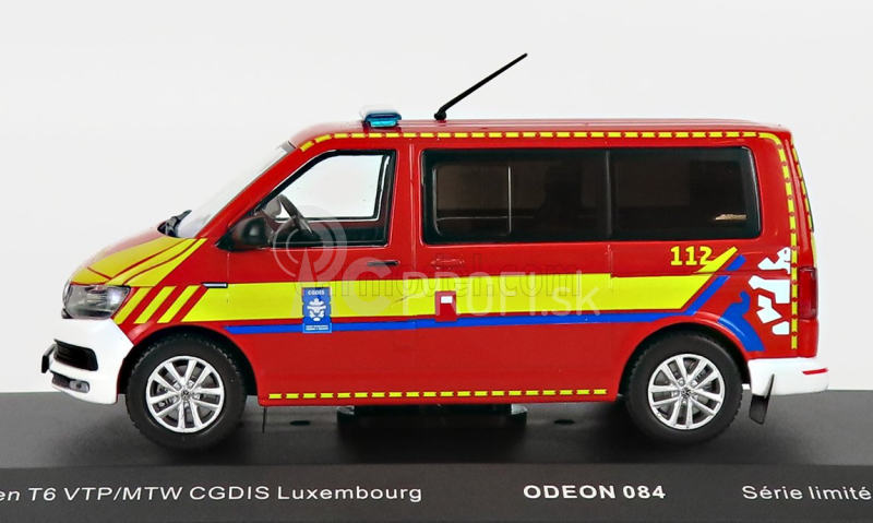 Odeon Volkswagen T6 Minibus Sapeurs Pompiers Cgdis Luxembourg 2015 1:43 Červená žltá biela