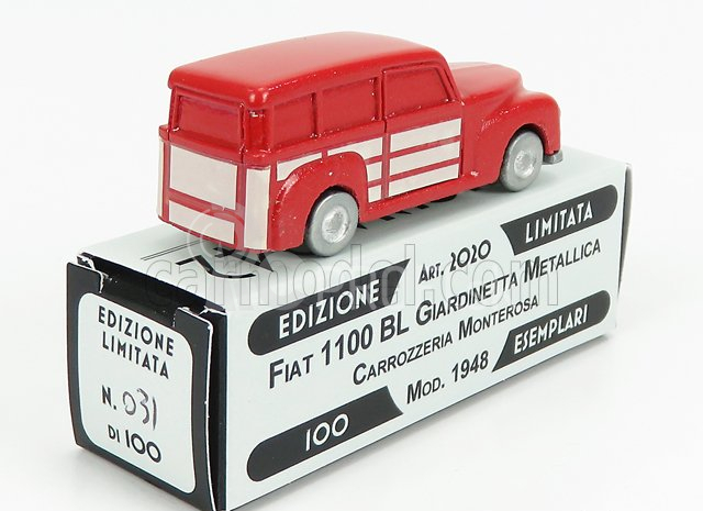 Officina-942 Fiat 1100 Bl Giardinetta Metallica Carrozzeria Monterosa 1958 1:76 Červená slonovina