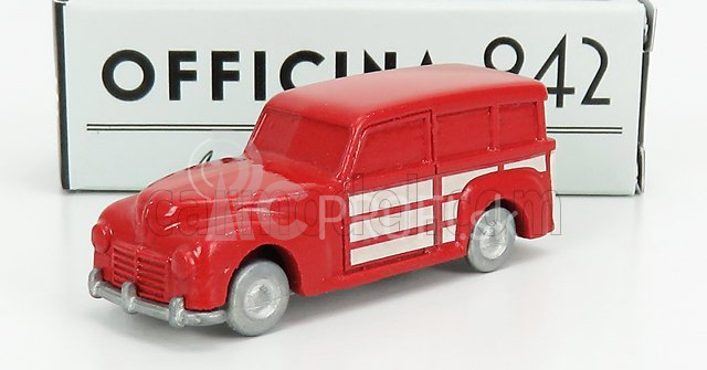 Officina-942 Fiat 1100 Bl Giardinetta Metallica Carrozzeria Monterosa 1958 1:76 Červená slonovina