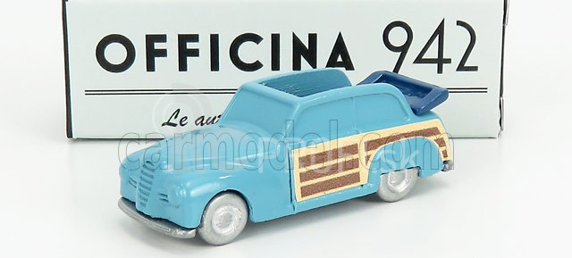 Officina-942 Fiat 1100 E Cabriolet Open Venilia Carrozzeria Savio 1949 1:76 Svetlomodré drevo