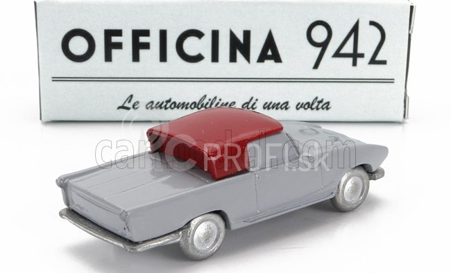 Officina-942 Fiat 1200 Coupe Carrozzeria Ghia 1958 1:76 sivá červená