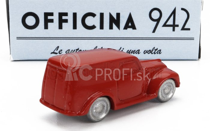 Officina-942 Fiat 500c Van Furgoncino 1949 1:76 Červená